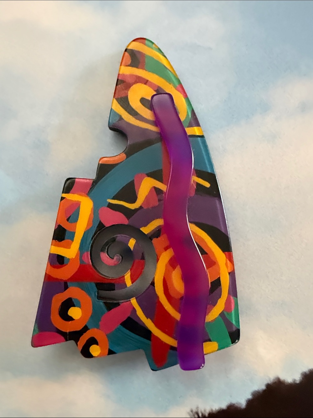 Colorful Abstract Acrylic brooch - Multicolor - Picture 3 of 3